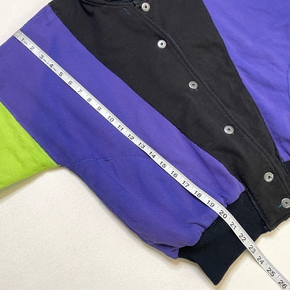 VTG 80’s 90’s color block reversible bomber jacket medium - Picture 12 of 16